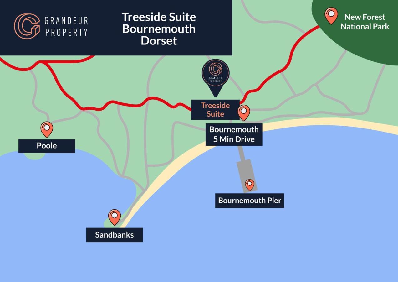 Treeside Suite By Grandeur Property Bournemouth Esterno foto